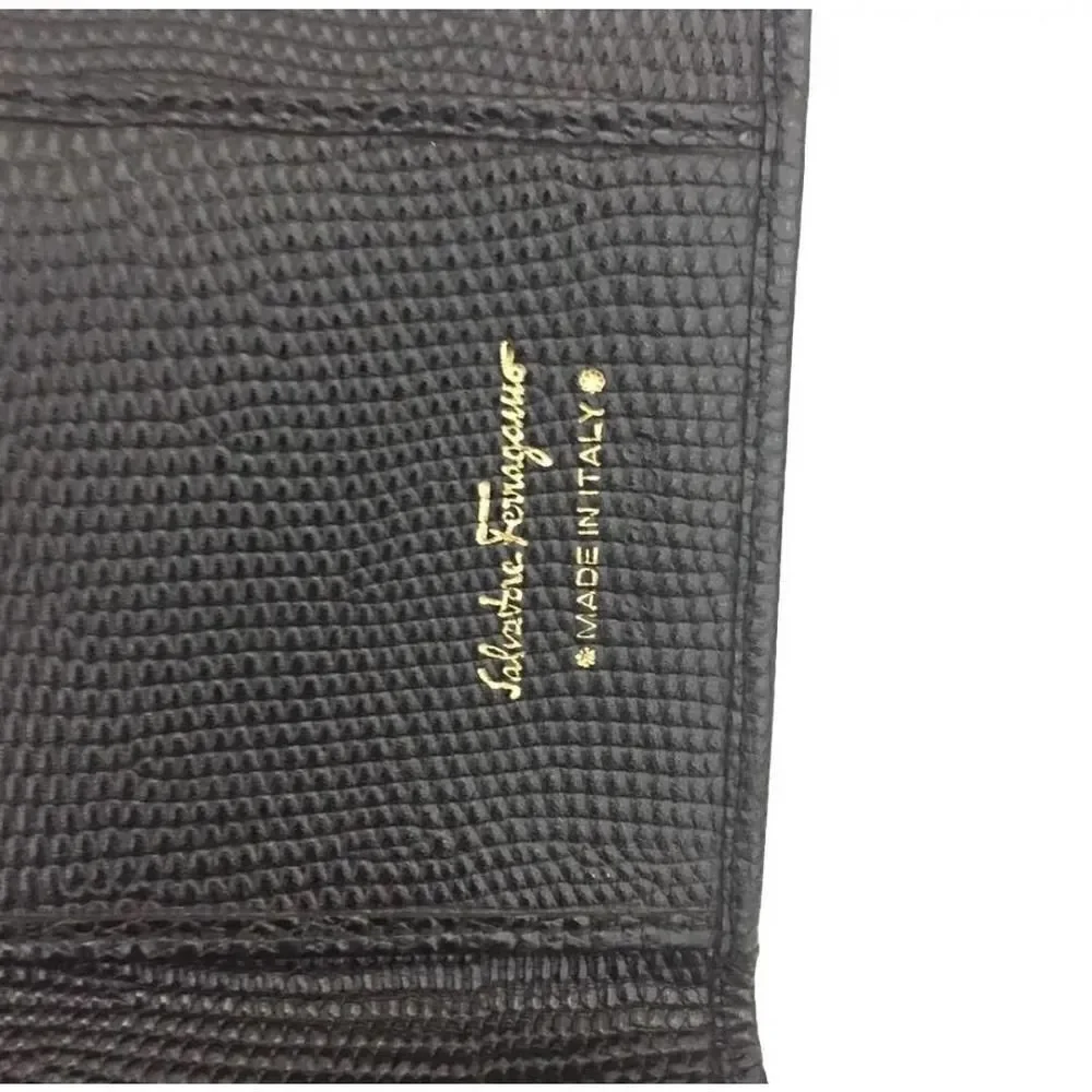 Salvatore Ferragamo Vara Black Leather Long Bifold Wallet/1A5349